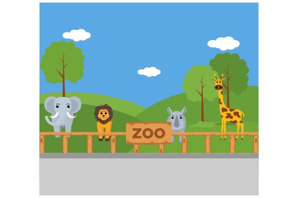 Download Flat Design of Zoo Animals - Zoo animals Collection