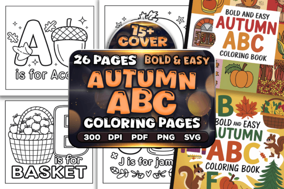 Download Bold and Easy Autumn ABC Coloring Pages - Bold Collection