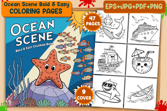 Download Ocean Scene Bold &amp; Easy Coloring Pages - Bold Collection