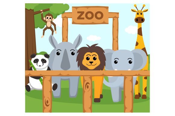 Download The Zoo Animals Flat Design - Zoo animals Collection