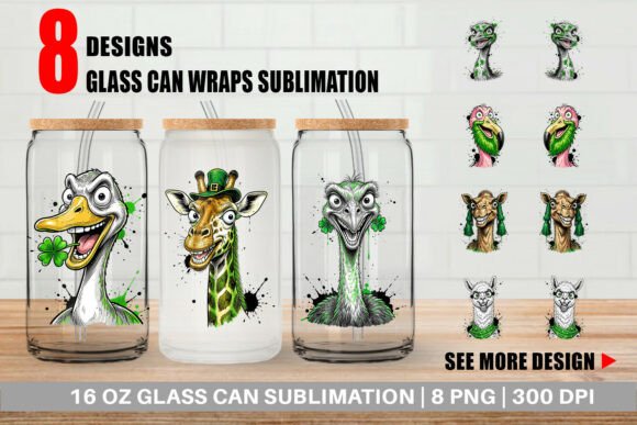 Download St Patricks Zoo Animals Glass Can Wrap - Zoo animals Collection