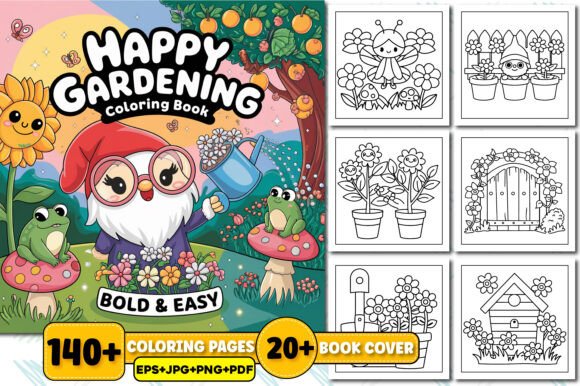 Download Happy Gardening Coloring Book Bold &amp;Easy - Bold Collection